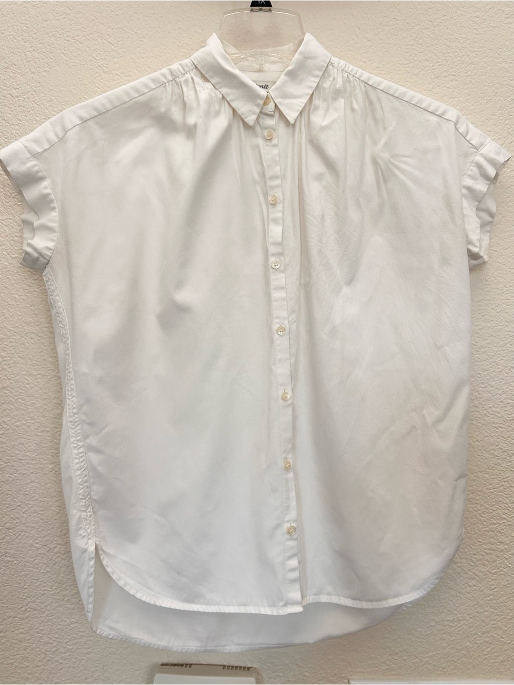 Madewell short-sleeve button-down shirt cotton blend oversized XXS